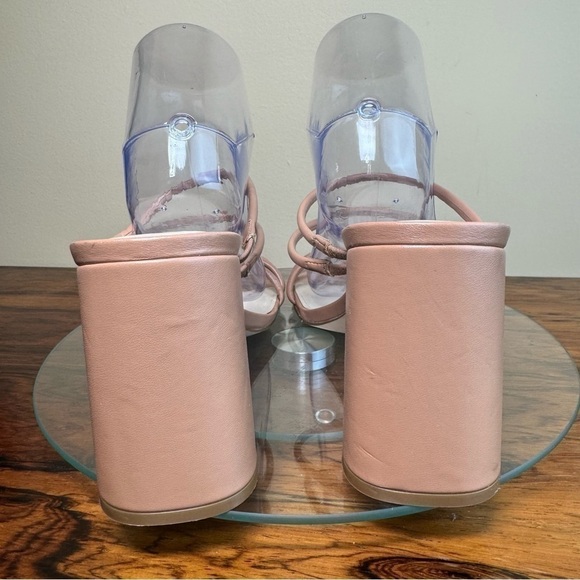 NEW NINE WEST Strappy Open Toe Heel Sandals Platform Block Heels - Picture 11 of 16